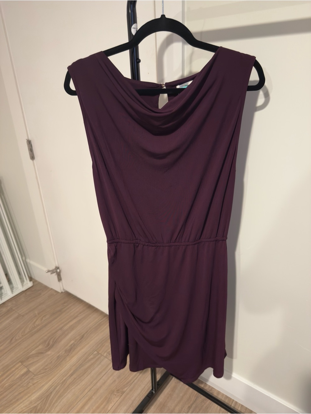 Alice + Olivia Sleeveless Cowl Neck Mini Dress - Plum